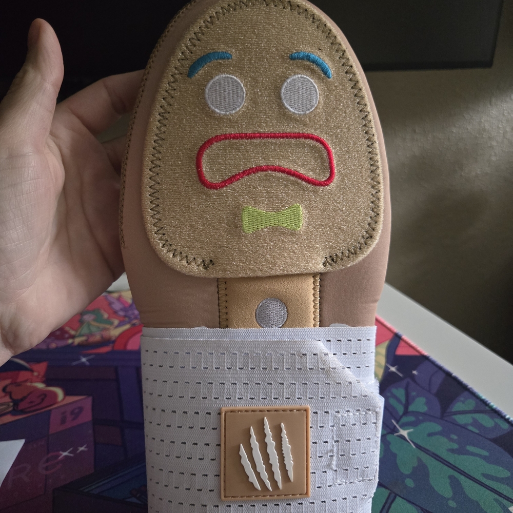 Novelty Popsicle Face Slip-On Shoe in Beige with White Strap